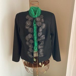 Coldwater Creek blazer black embellished rosettes